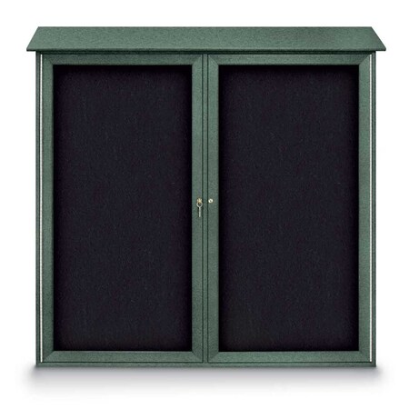 United Visual Products Indoor Enclosed Combo Board, 48"x36", Satin Frame/Blue & Pumice UVCB4836-BLUE-PUMICE